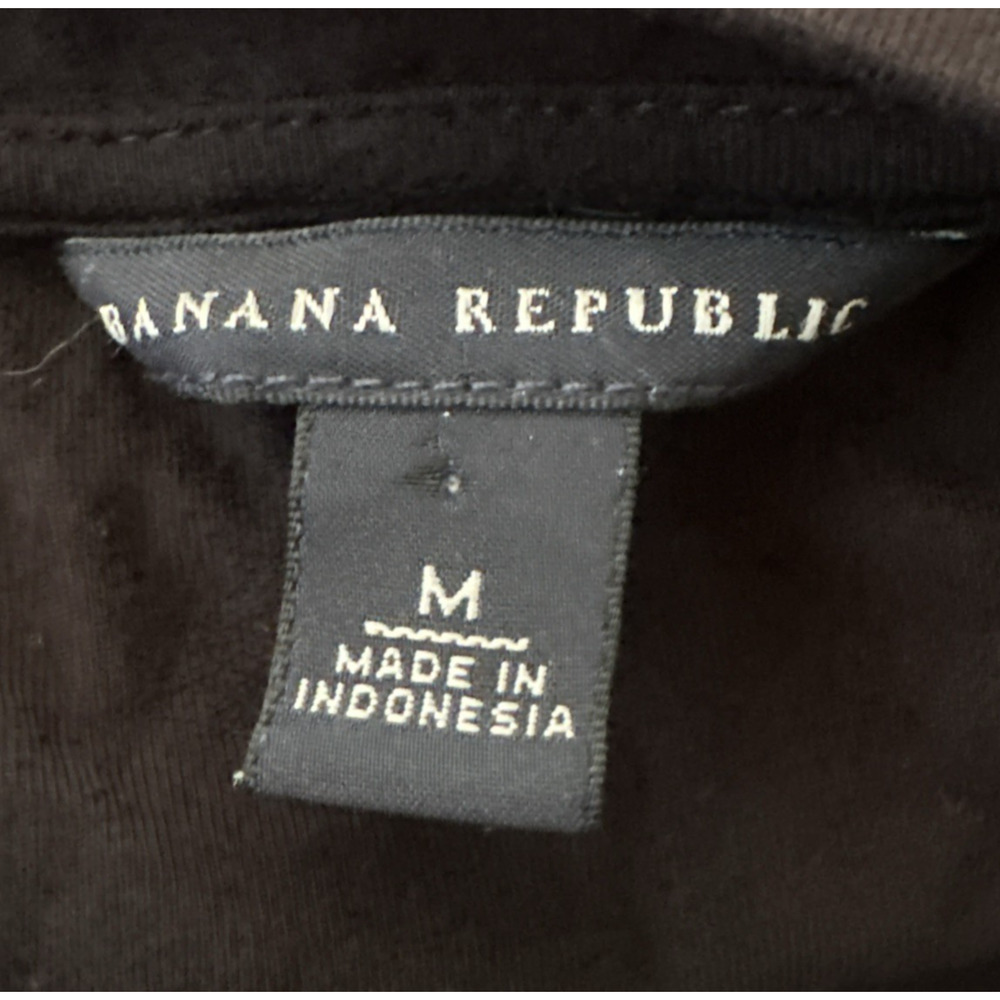 BANANA REPUBLIC Dress Womens Medium Black Ruched Midi Jersey Knit Minimalist - Picture 4 of 10